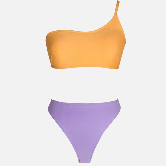 Cupshe One Shoulder Bralette And Extra Cheeky Set - Picture 2 of 7